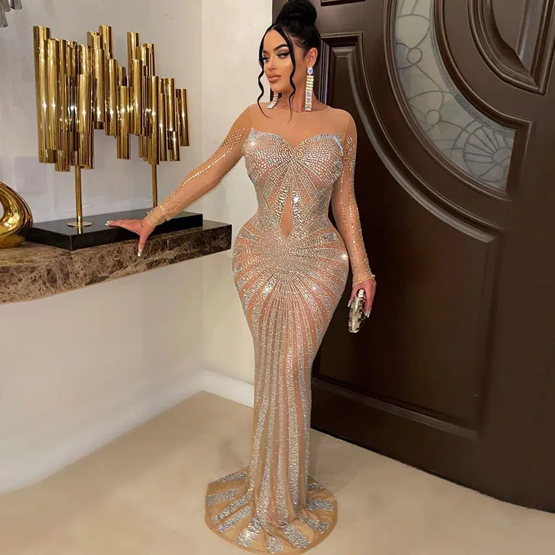 Sexy Sparkly Crystal Rhineston - Sparkly Rhinestone Club Party Dress ulasan dan harga