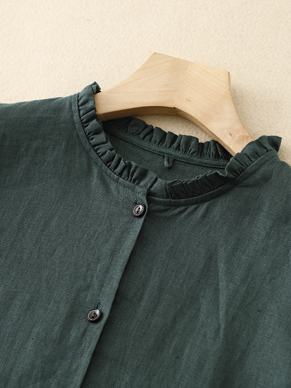 Casual Loose Cotton Linen Long - Casual Loose Linen Shirt Dress ulasan dan harga