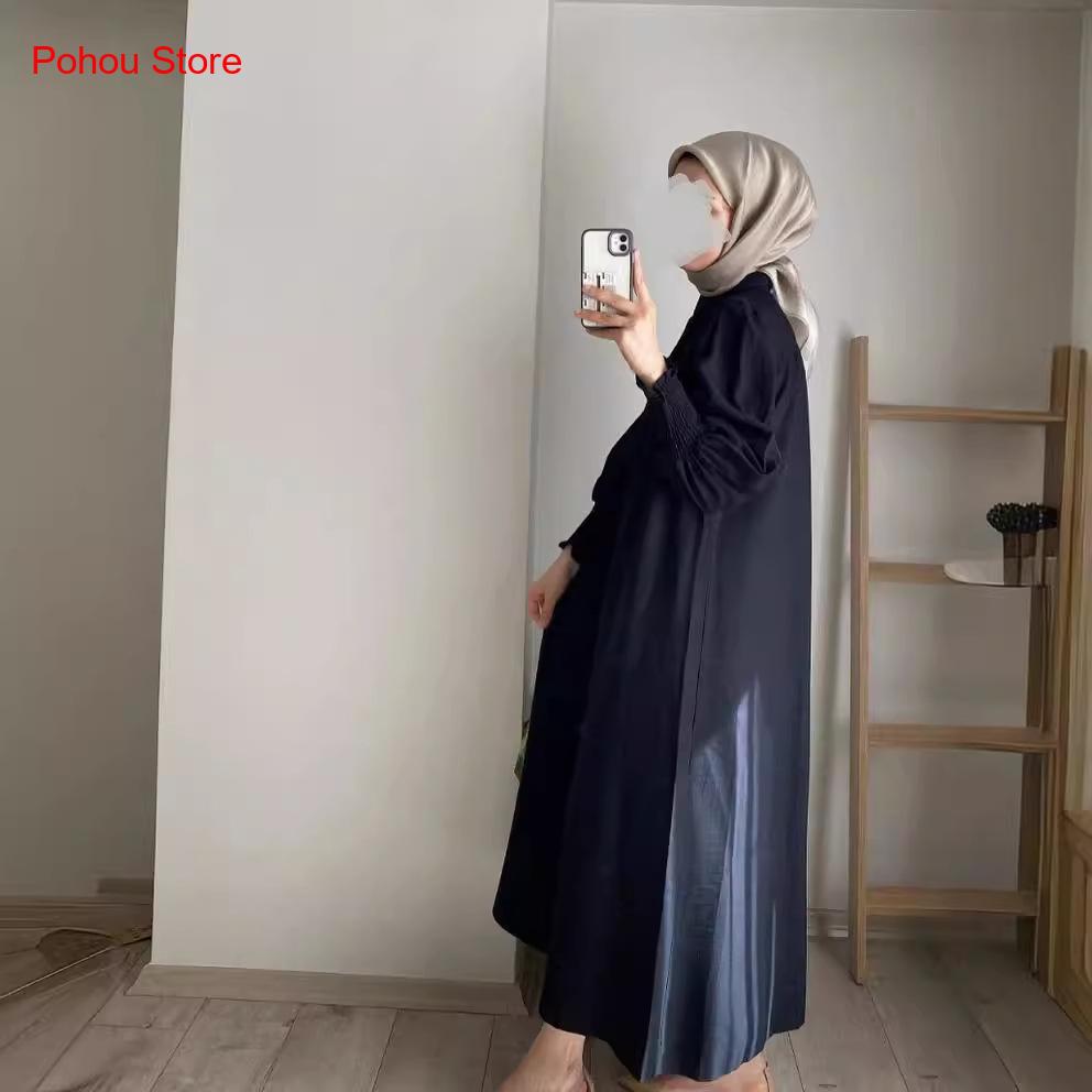Korean Style Shirt Dress Women - Korean Style A Line Shirt Dress ulasan dan harga