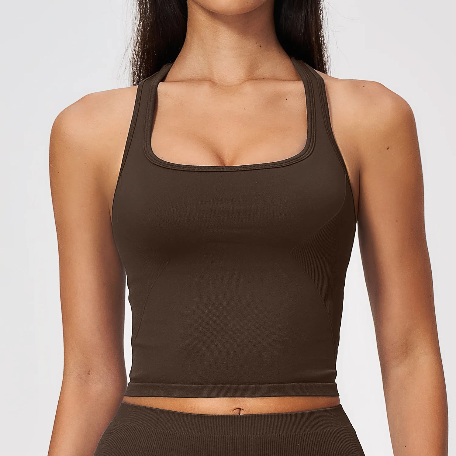 Women Seamless Ribbed Yoga Spo - Seamless Ribbed Workout Tank Top ulasan dan harga
