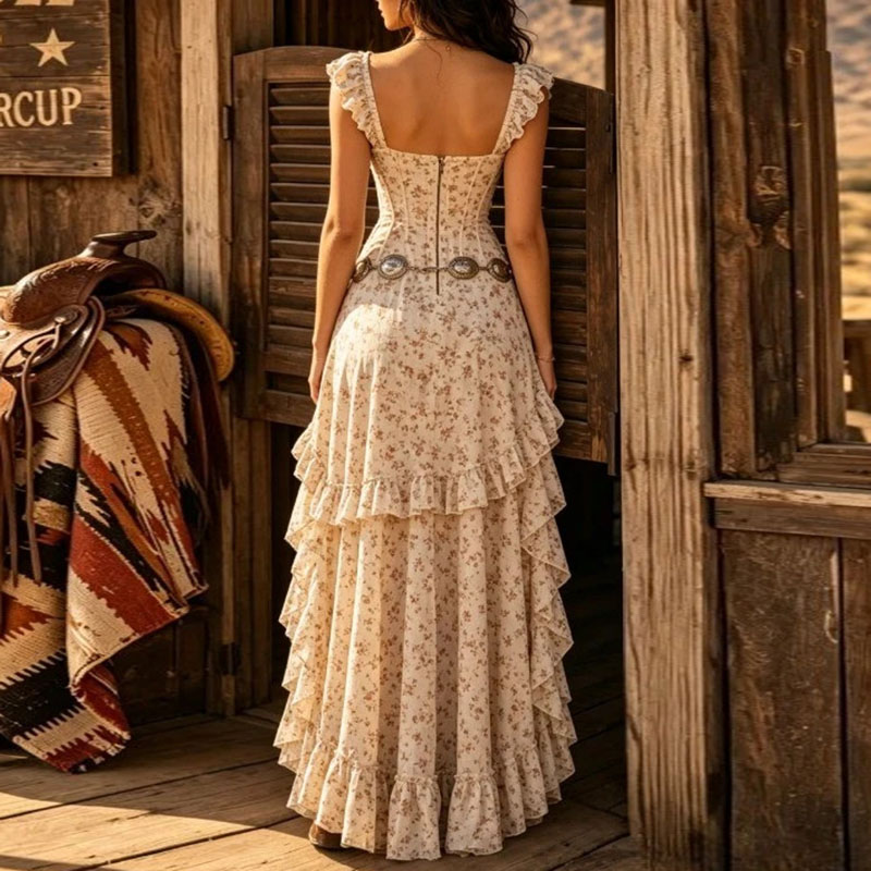 Women Floral Print Maxi Dress  - Boho Summer Beach Maxi Dress ulasan dan harga