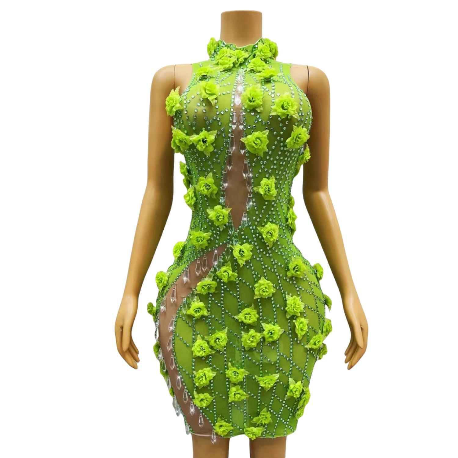 Chic Sparkly Crystals Rhinesto - Sparkly Rhinestone Club Party Dress ulasan dan harga