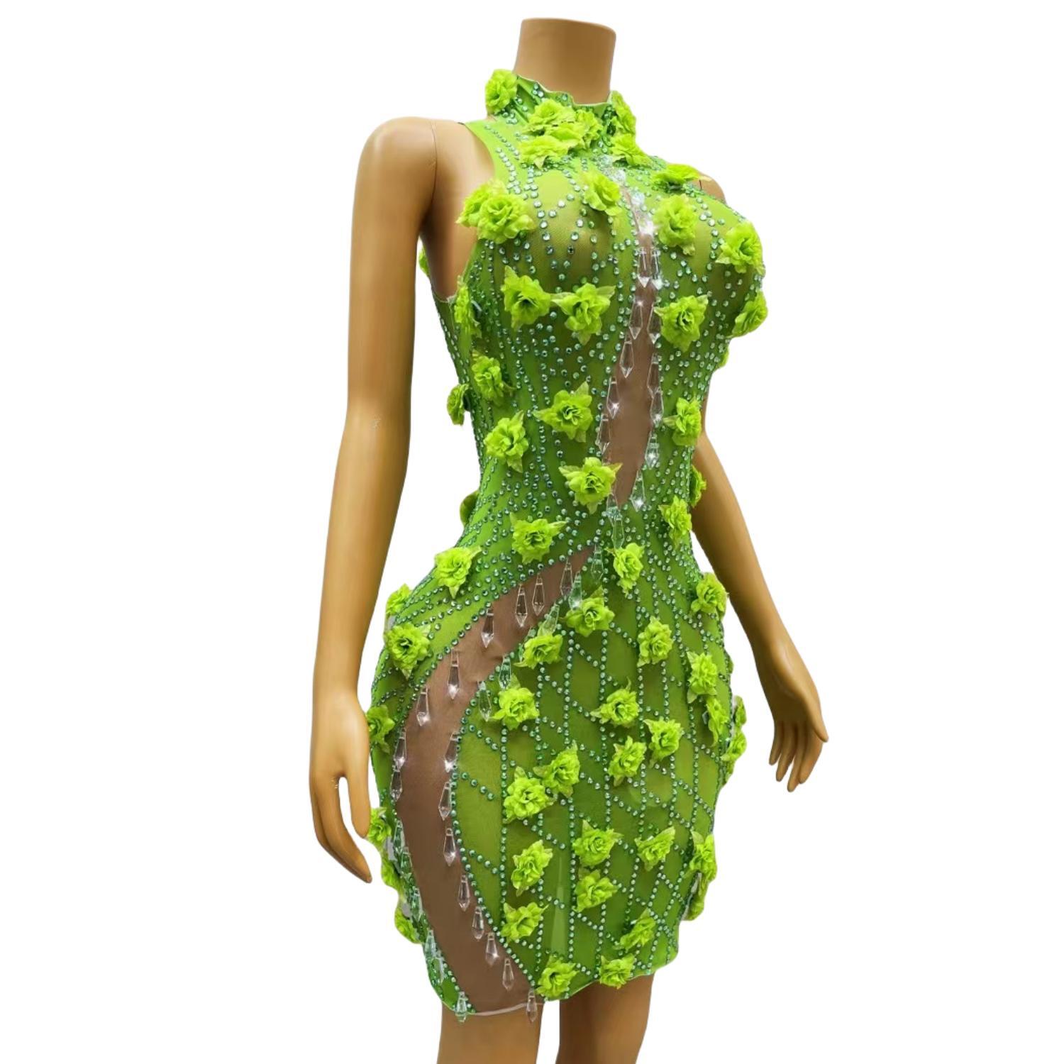 Chic Sparkly Crystals Rhinesto - Sparkly Rhinestone Club Party Dress ulasan dan harga