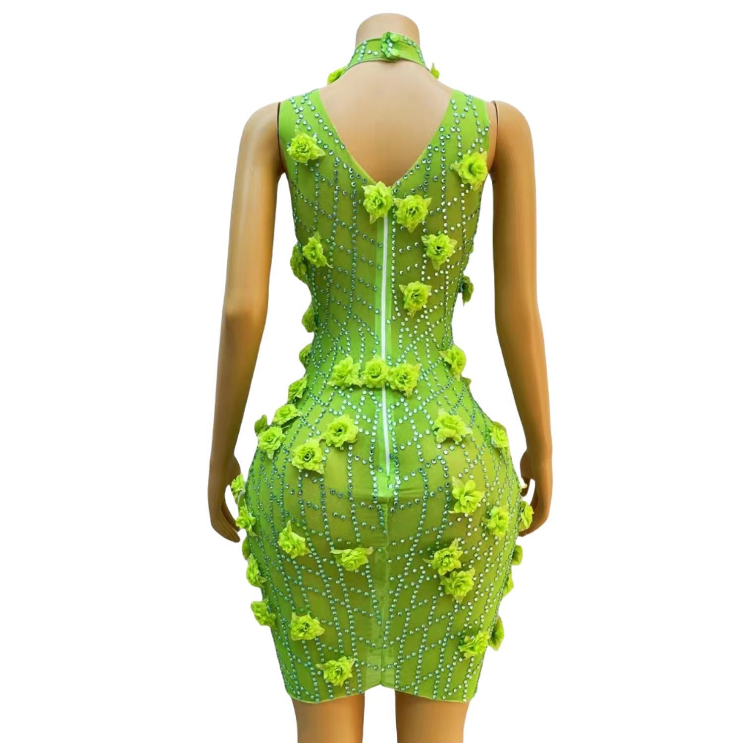 Chic Sparkly Crystals Rhinesto - Sparkly Rhinestone Club Party Dress ulasan dan harga